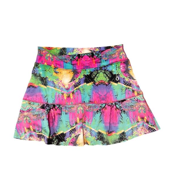 Dona Jo Abstract Multicolor Golf Tennis Pickleball Athletic Court Skort, XL - Picture 1 of 5